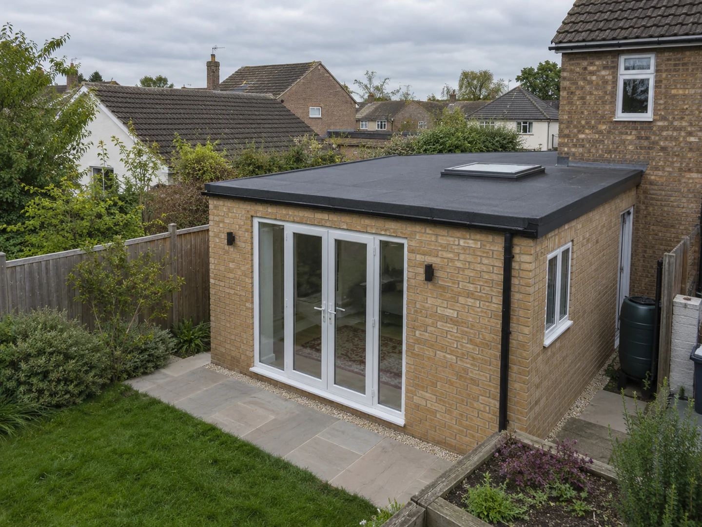 Illustrative example of flat roofing