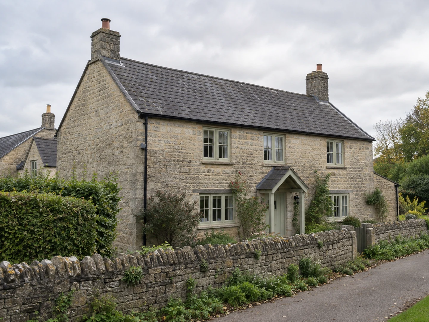 Illustrative example of slate tile roofing